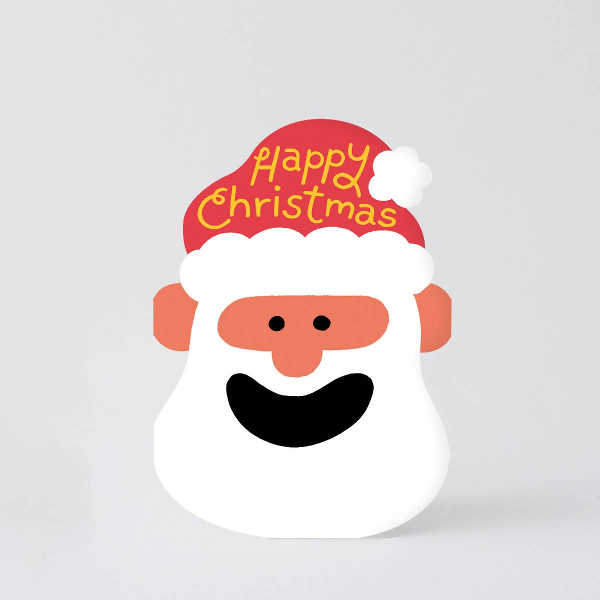 Happy Christmas Santa Holiday Die Cut Greeting Card