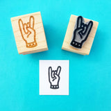 Rock Horns Mini Rubber Stamp