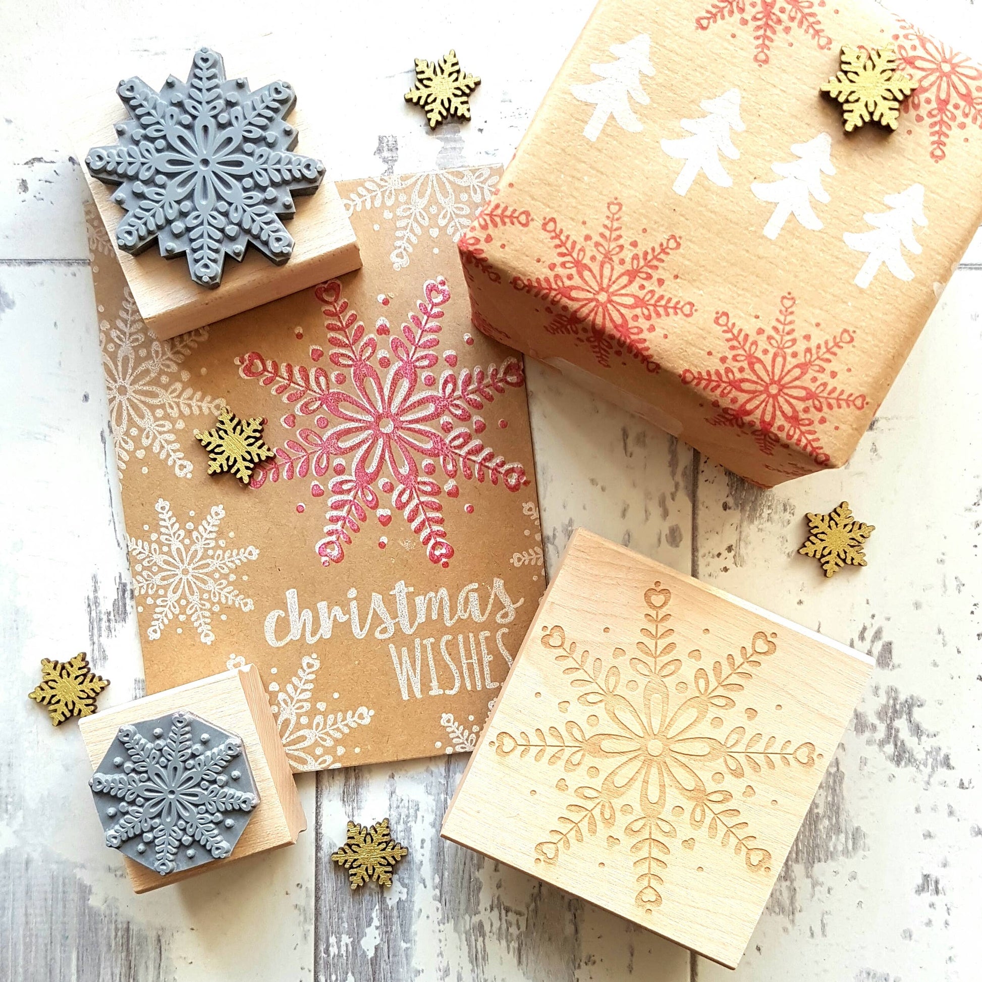 Christmas Scandi Snowflake Rubber Stamp Christmas Crafts