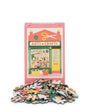 Puzzle with pieces and packaging featuring 'Arts & Crafts' theme on a white background
