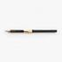 Black and gold pencil on a white background