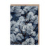 Greeting card with blue and white floral pattern and 'Merry Christmas' text on a white background