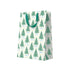Gift bag with Christmas tree pattern on a white background