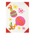 Colourful Christmas Bauble themed card with red border