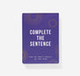Purple book titled 'Complete the Sentence' on a white background