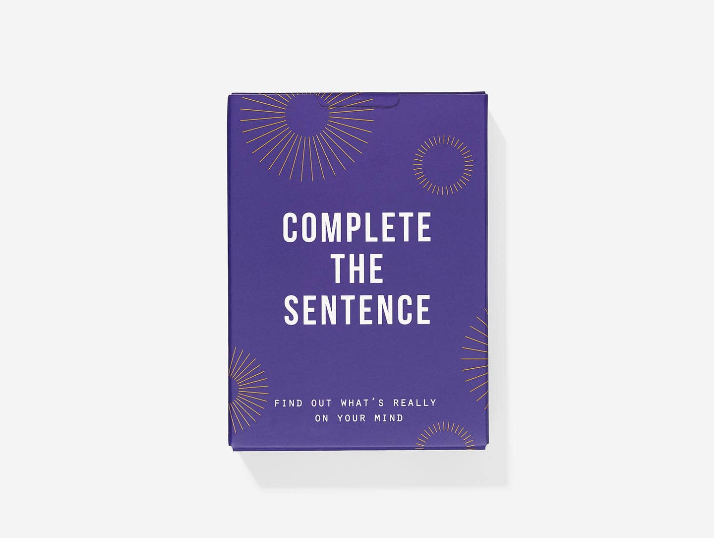 Purple book titled 'Complete the Sentence' on a white background