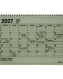 Green notebook calendar for 2027 on a white background