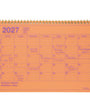Orange notebook calendar for 2027 on a white background