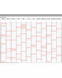 Yearly planning calendar from 2027 with red highlights on a white background