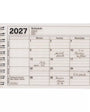 Notebook calendar for 2027 with handwritten entries on a white background