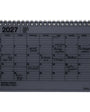 Black notebook calendar for 2027 on a white background