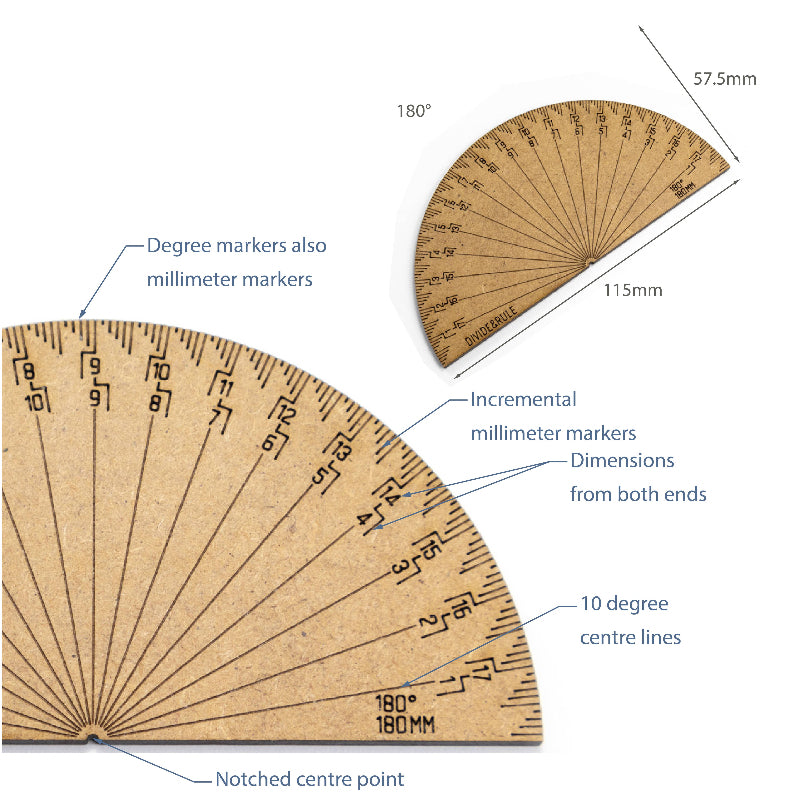 Divide & Rule Protractor 180° Specifications