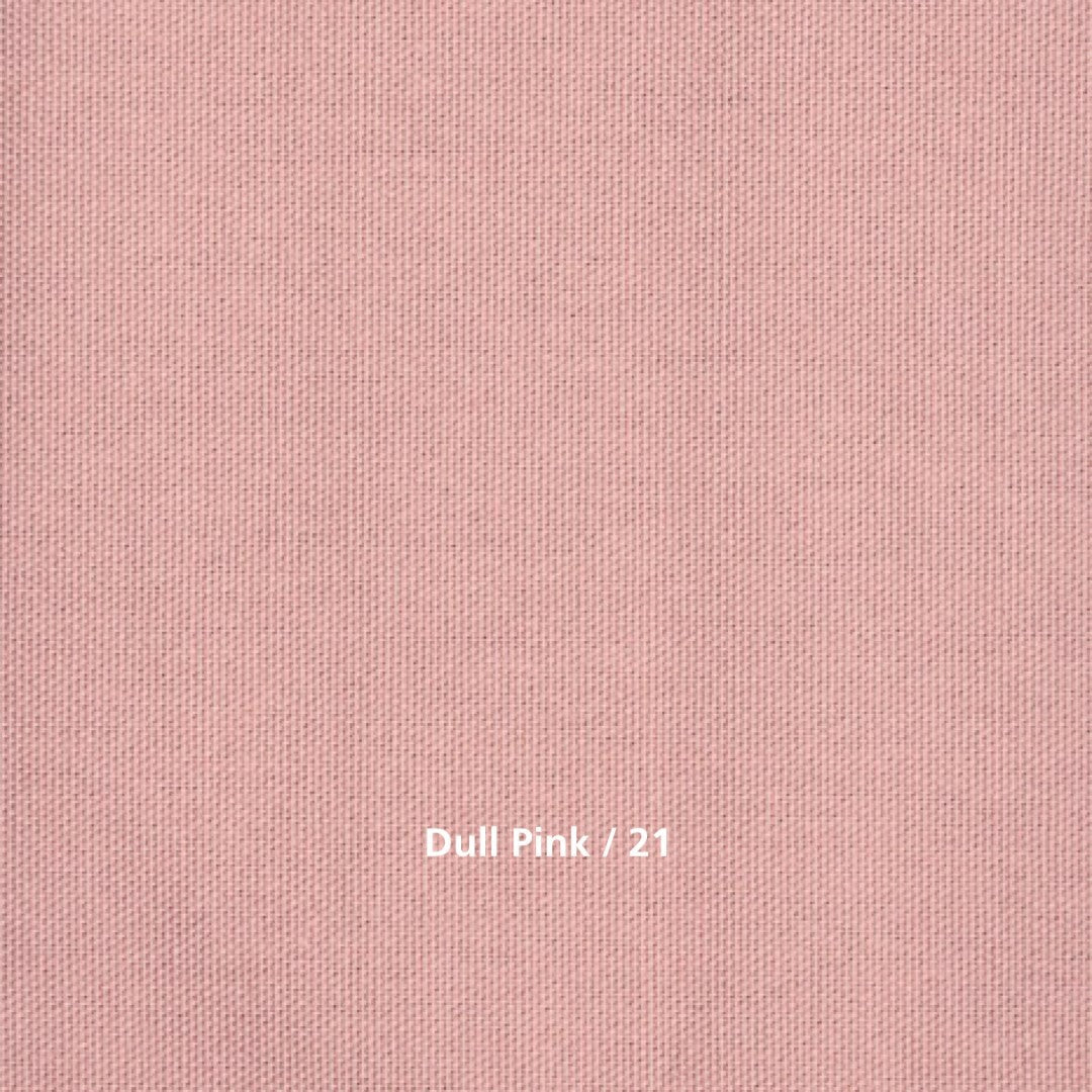 Dull pink color swatch with text 'Dull Pink / 21' on a pink background