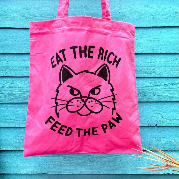 Eat The Rich Cat Tote Bag