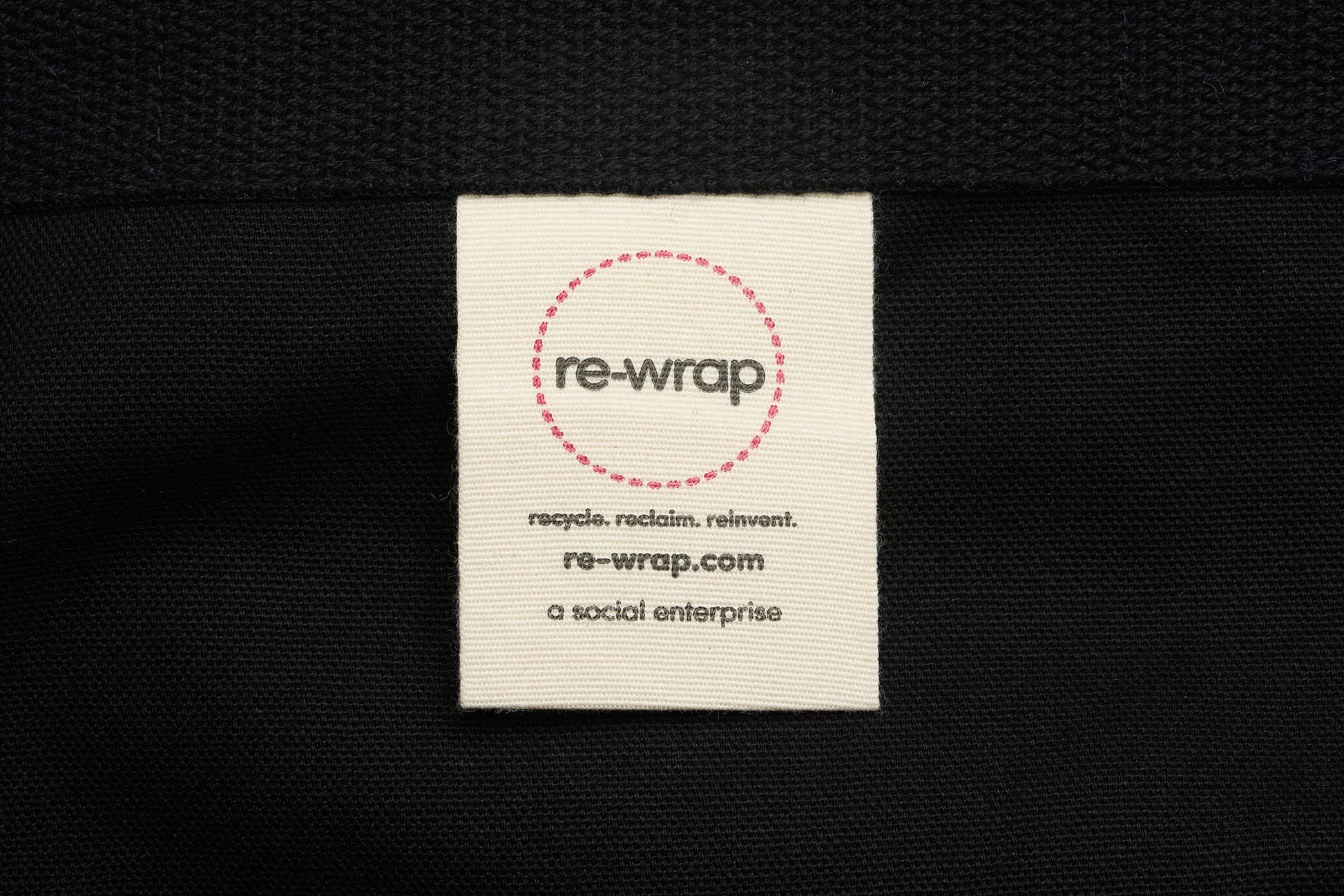 Re-wrap label on a black background