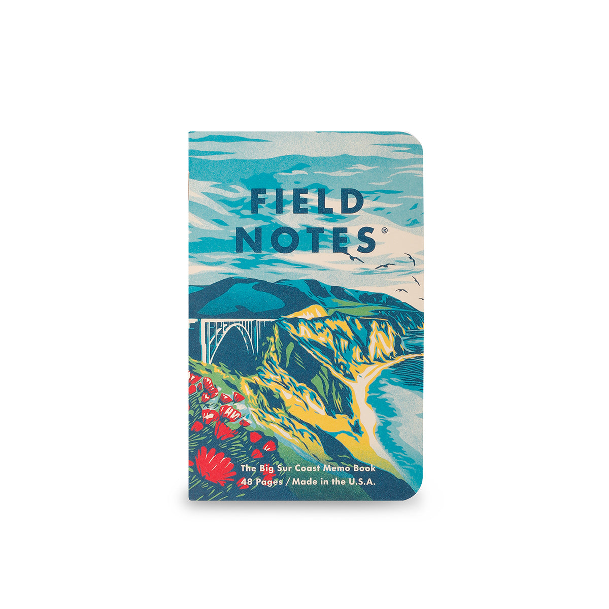 Field Notes notebook with a scenic design on a white background