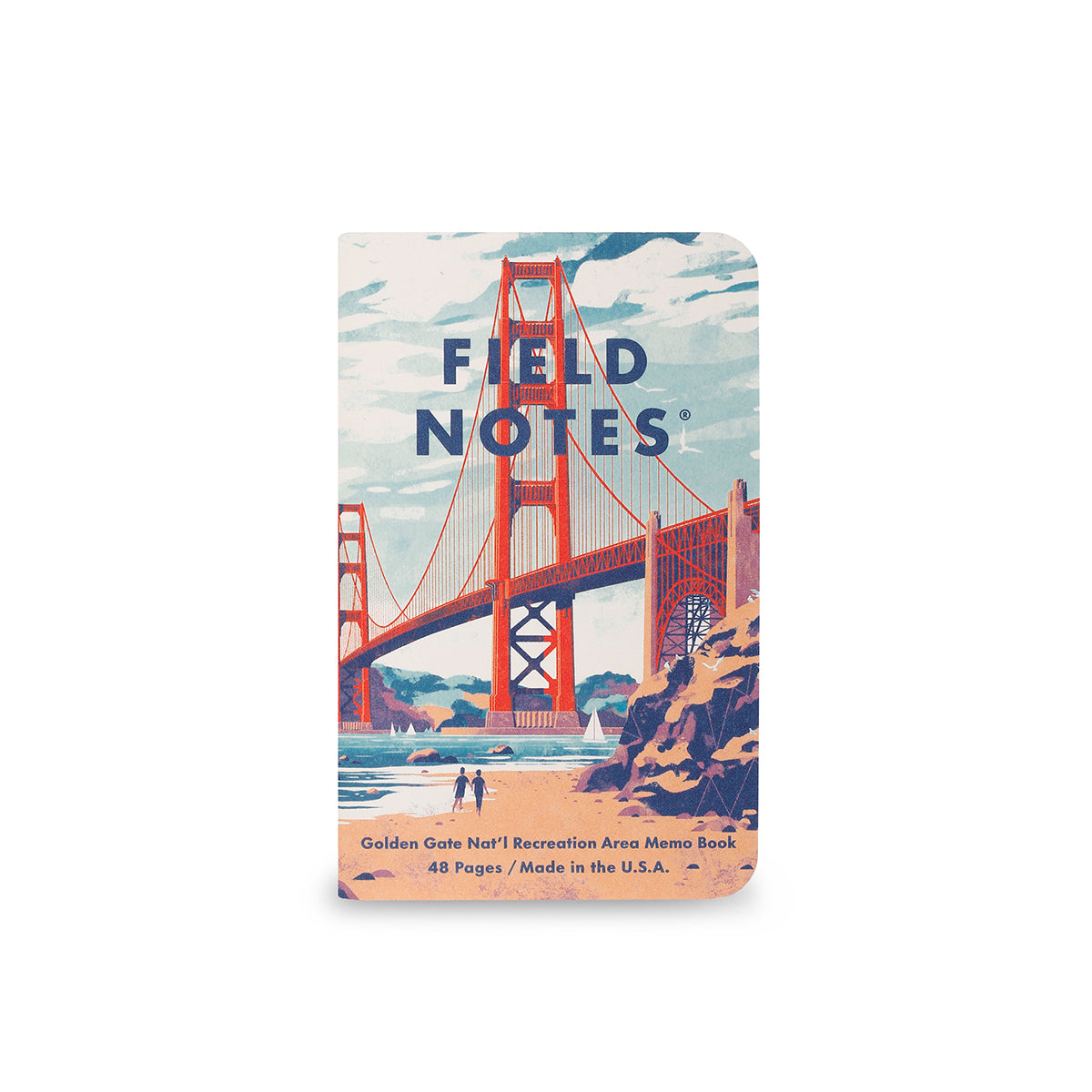 Field Notes notebook with Golden Gate Bridge design on a white background