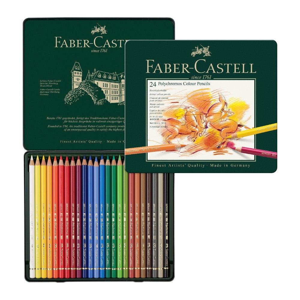 Faber-Castell Polychromos, Multicoloured, Tin Of 24 Pencils