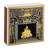Decorative matchbox with a fireplace design on the cover