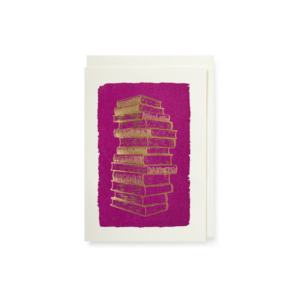 Gold Books Greeting Card