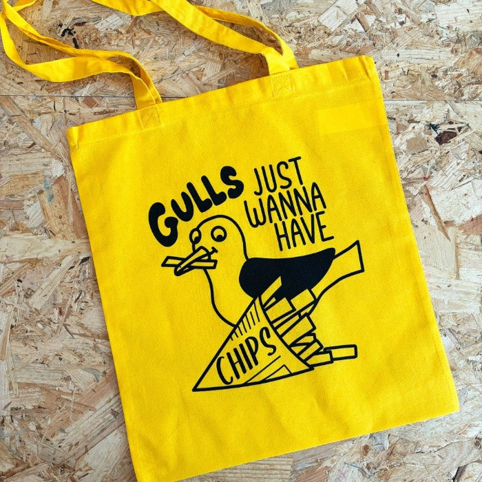 Gulls Just Wanna Have Chips Tote Bag