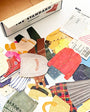 Collage of clothing samples with 'The Standard Wardrobe' box in the background
