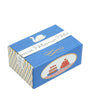 Blue box with 'Patisserie Patis' branding and a swan design on a white background