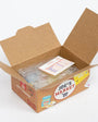 Open cardboard box with 'Joe's Market' branding on a white background