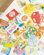 Collection of colorful product packaging mockups on a white surface