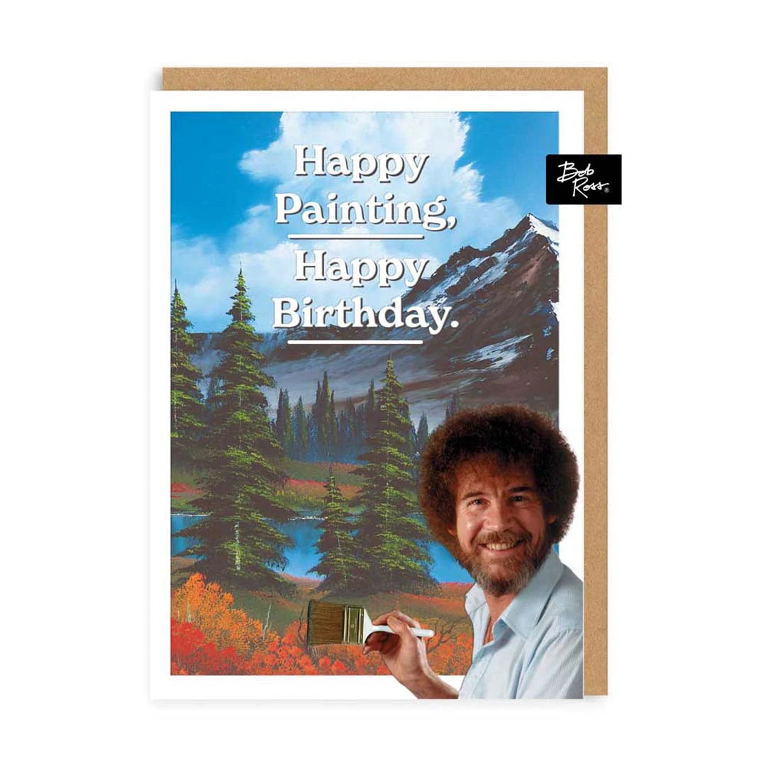 Happy Painting Happy Birthday Bob Ross Greeting Card