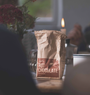 Bag of Härth Hot Chocolate on a table with blurred background