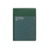 A dark green weekly journal with a textured cover, featuring a solid dark green top band and white text that reads 'Une Semaine Journal Intime 2027'.