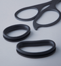 Black scissors on a light gray background