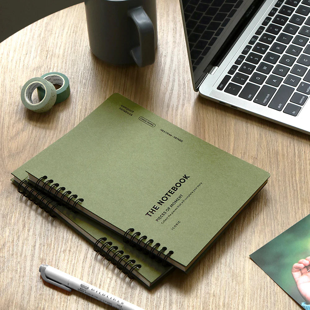 Iconic Compact Notebook A5 Olive Green