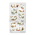 Sheet of decorative stickers with open books and flowers on a white background