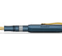 Blue fountain pen with gold accents on a white background