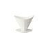 White ceramic coffee filter on a white background