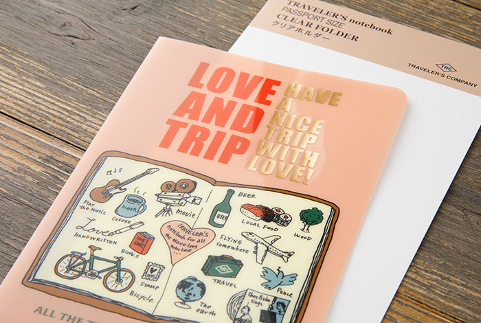 TRAVELER'S Notebook Passport Refill: LOVE AND TRIP Clear Folder 2025