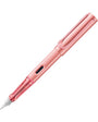 Pink fountain pen on a white background