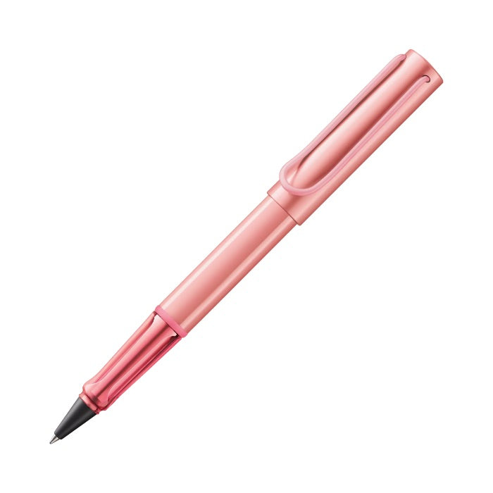 Pink pen on a white background