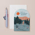 Greeting card with 'Have a Legendary Birthday' text, pen, and envelope on a beige background