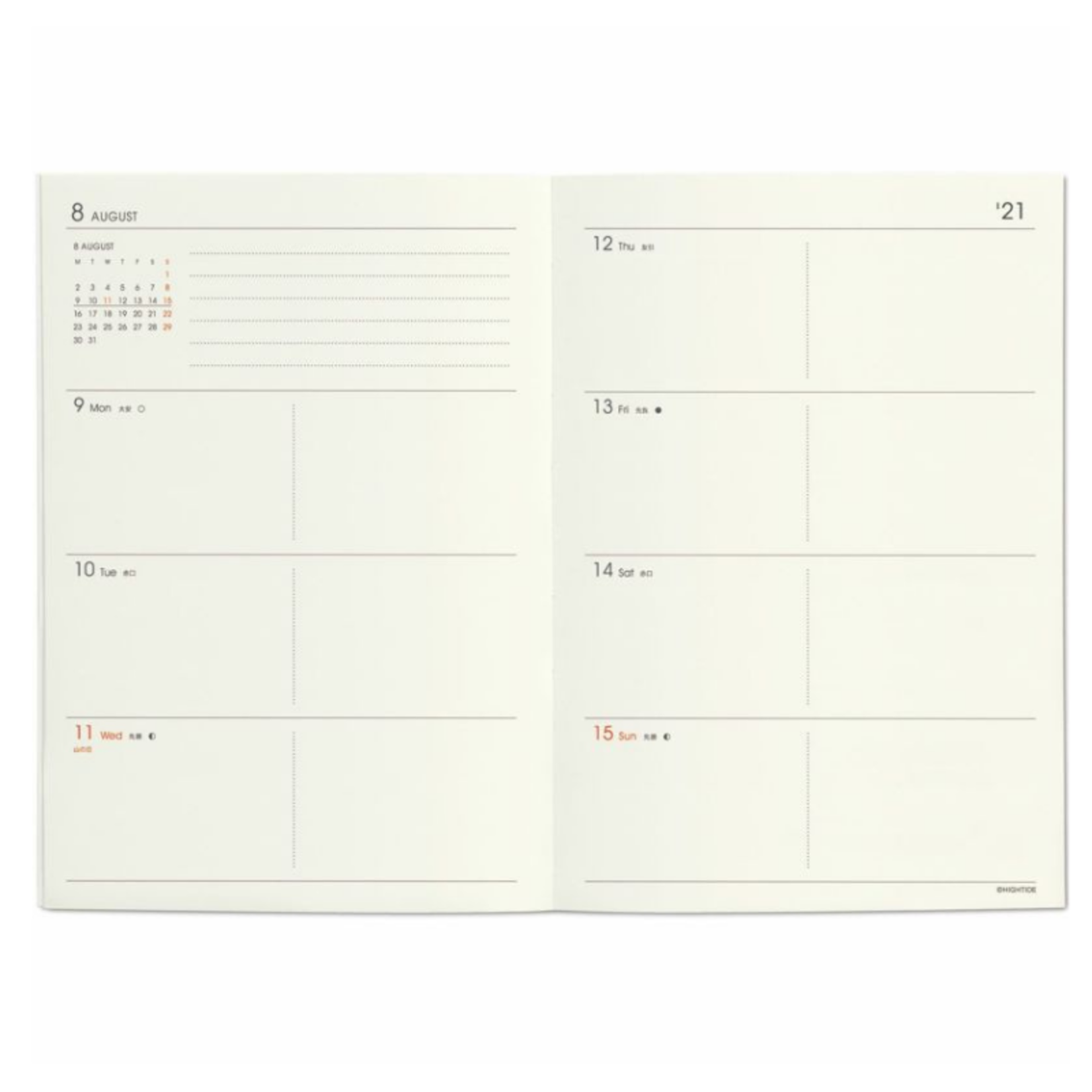 Les Agendas De l'Annee Weekly Diary 2025 - Various Colours