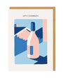 Lets Celebrate Greeting Card with wine bottle