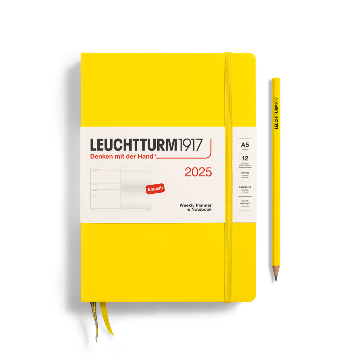 Leuchttrum1917 weekly diary and notebook 2025 Lemon