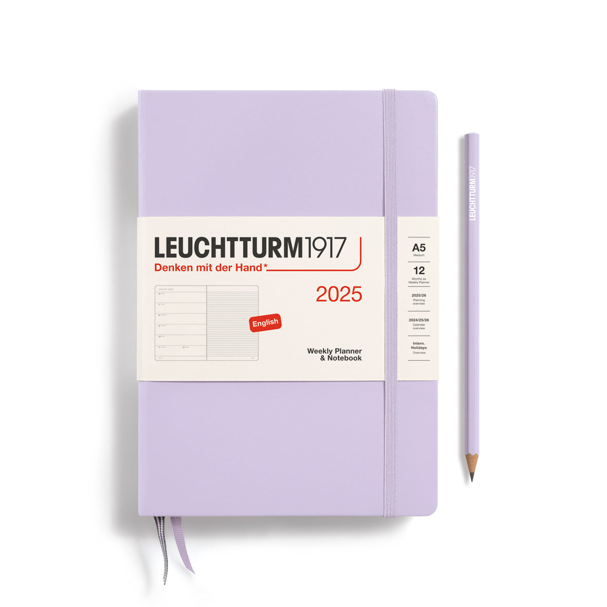 Leuchttrum1917 weekly diary and notebook 2025 Lilac