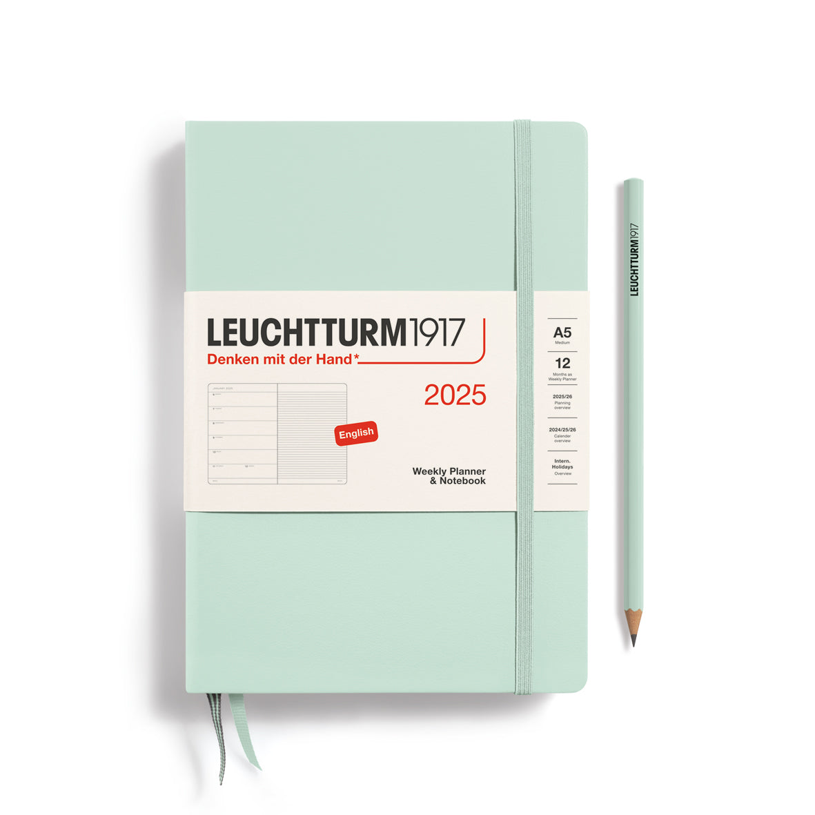 Leuchttrum1917 weekly diary and notebook 2025 Mint