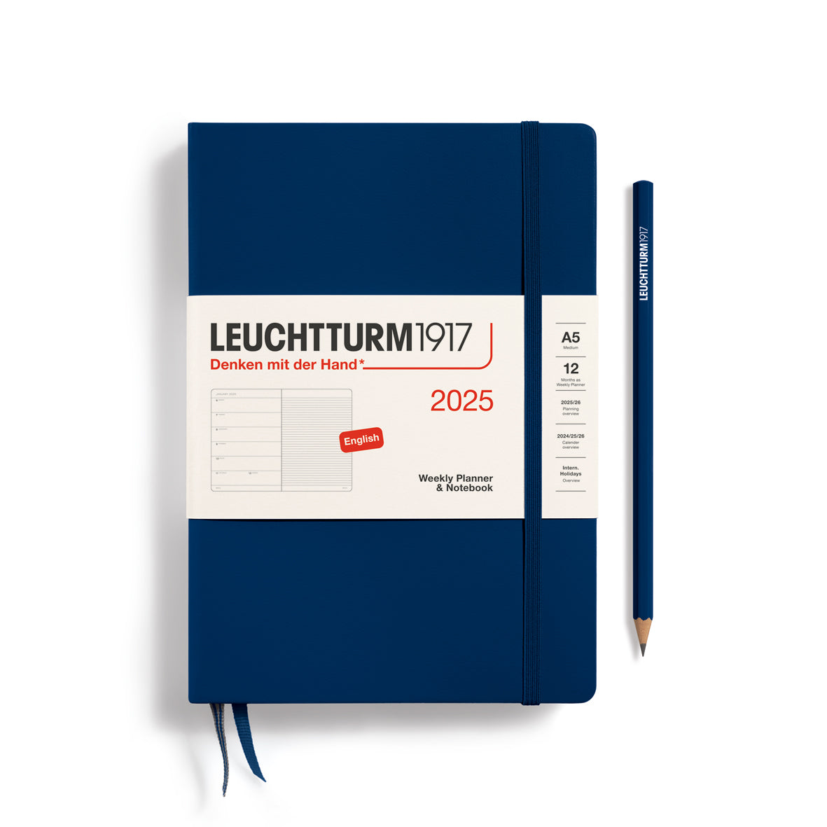 Leuchttrum1917 weekly diary and notebook 2025 Navy