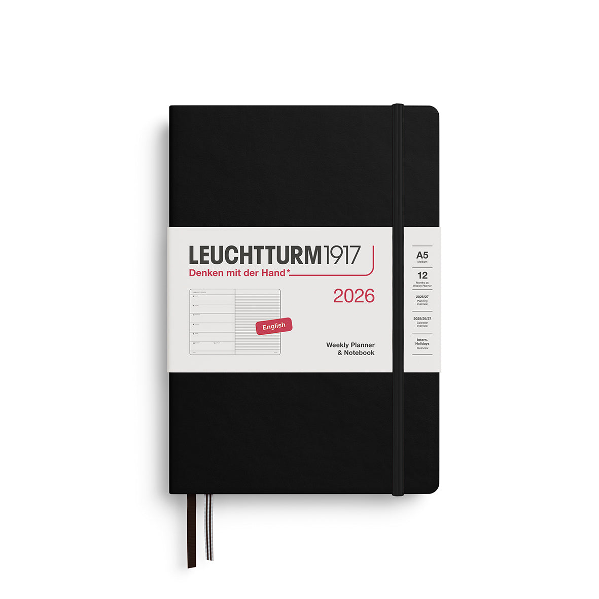 Leuchtturm1917 A5 Weekly Diary and Notes 2026