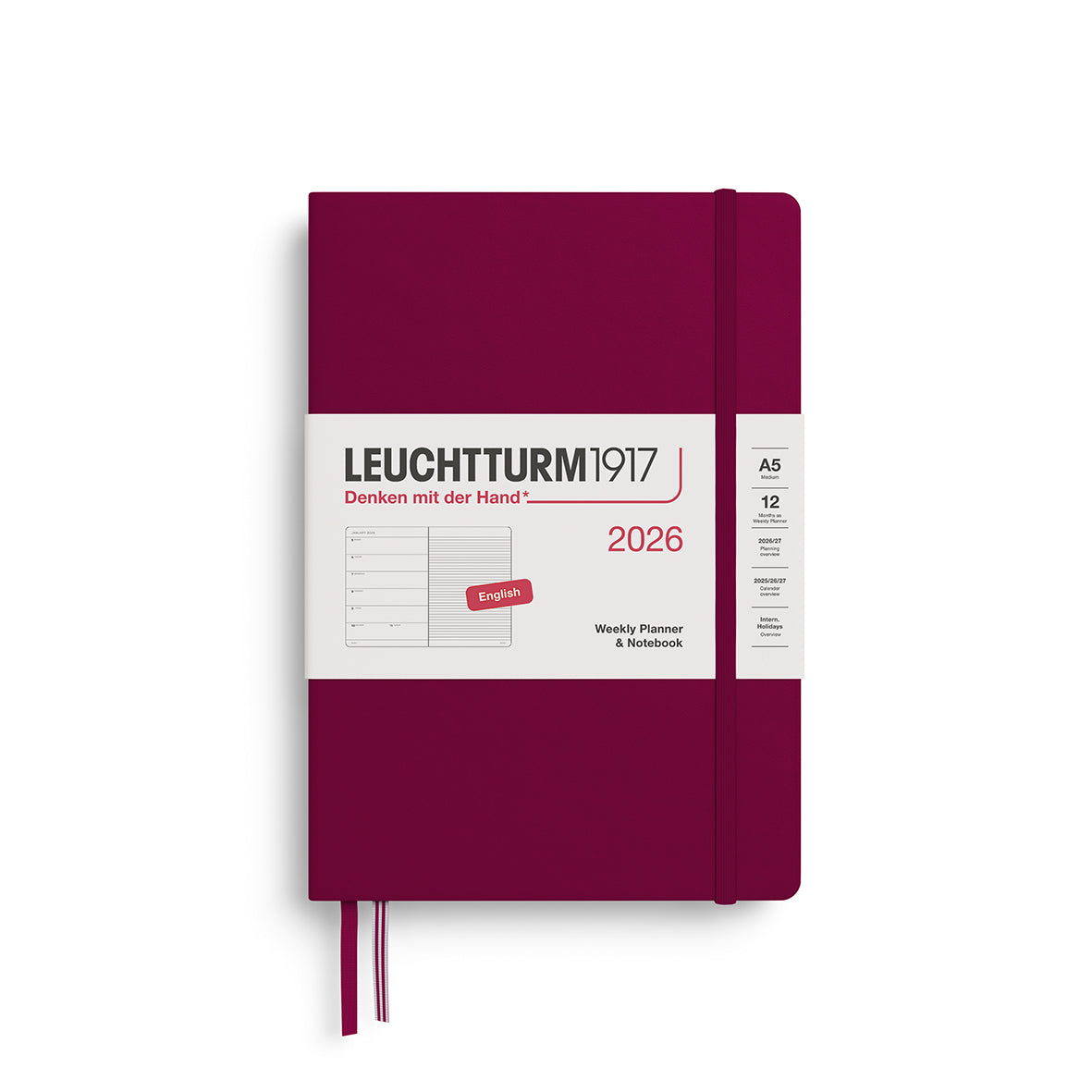 Leuchtturm1917 A5 Weekly Diary and Notes 2026