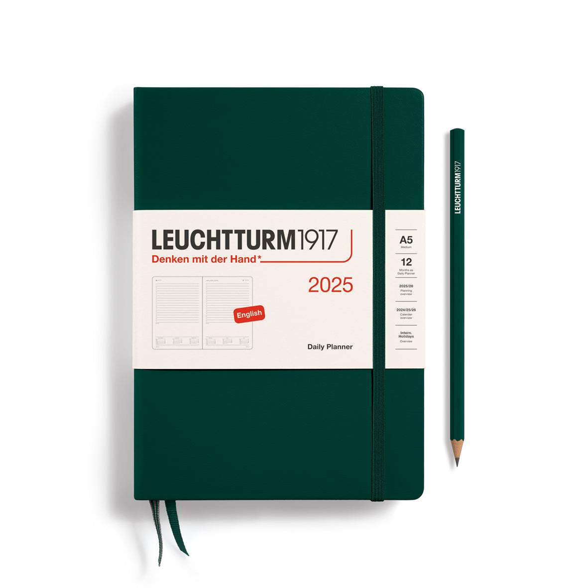 Leuchtturm1917 Daily Diary 2025 Forest Green